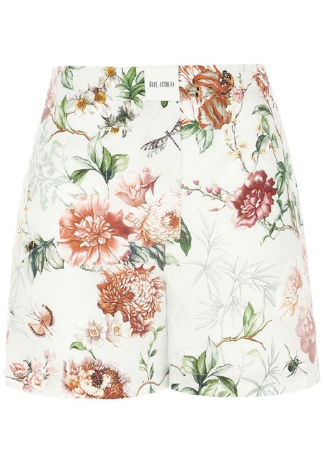 Shorts a fiori in avorio The attico - donna